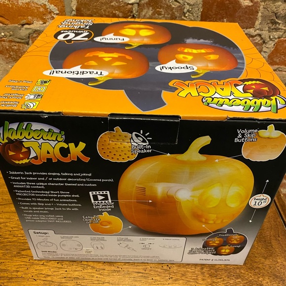 Jabberin Jack Talking Animated Pumpkin Head Halloween Decoration - Picture 4 of 6